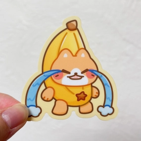 Stickyriceco Vinyl Sticker - Banana Crying Cat nonslip