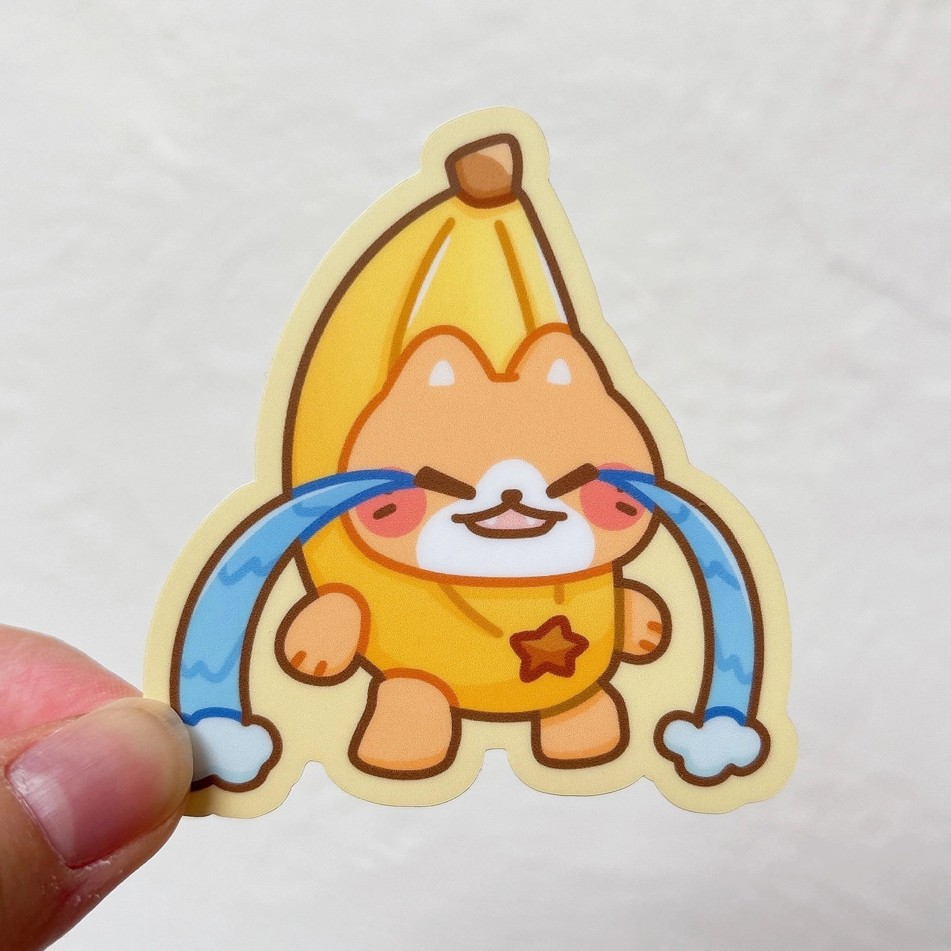 Stickyriceco Vinyl Sticker - Banana Crying Cat nonslip