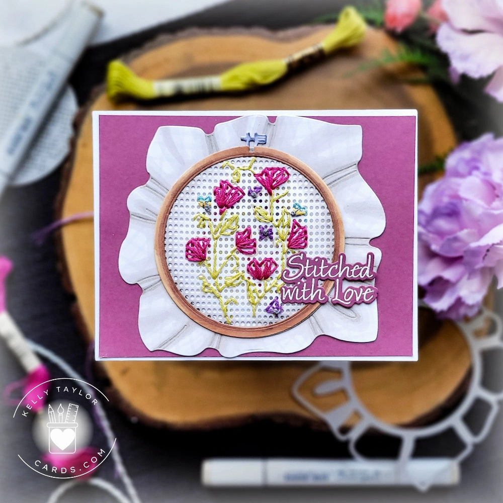 wholesale retractable Stitched With Love - 6"X8" Stamp Set