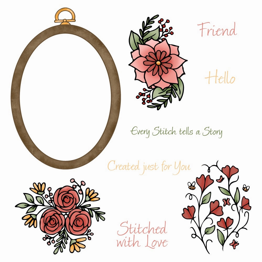Stitched With Love - 6"X8" Stamp Set resilient soft