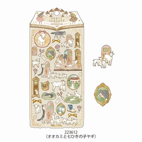 Story Book Sticker Sheet - The Wolf And The Seven Young Goats plastic