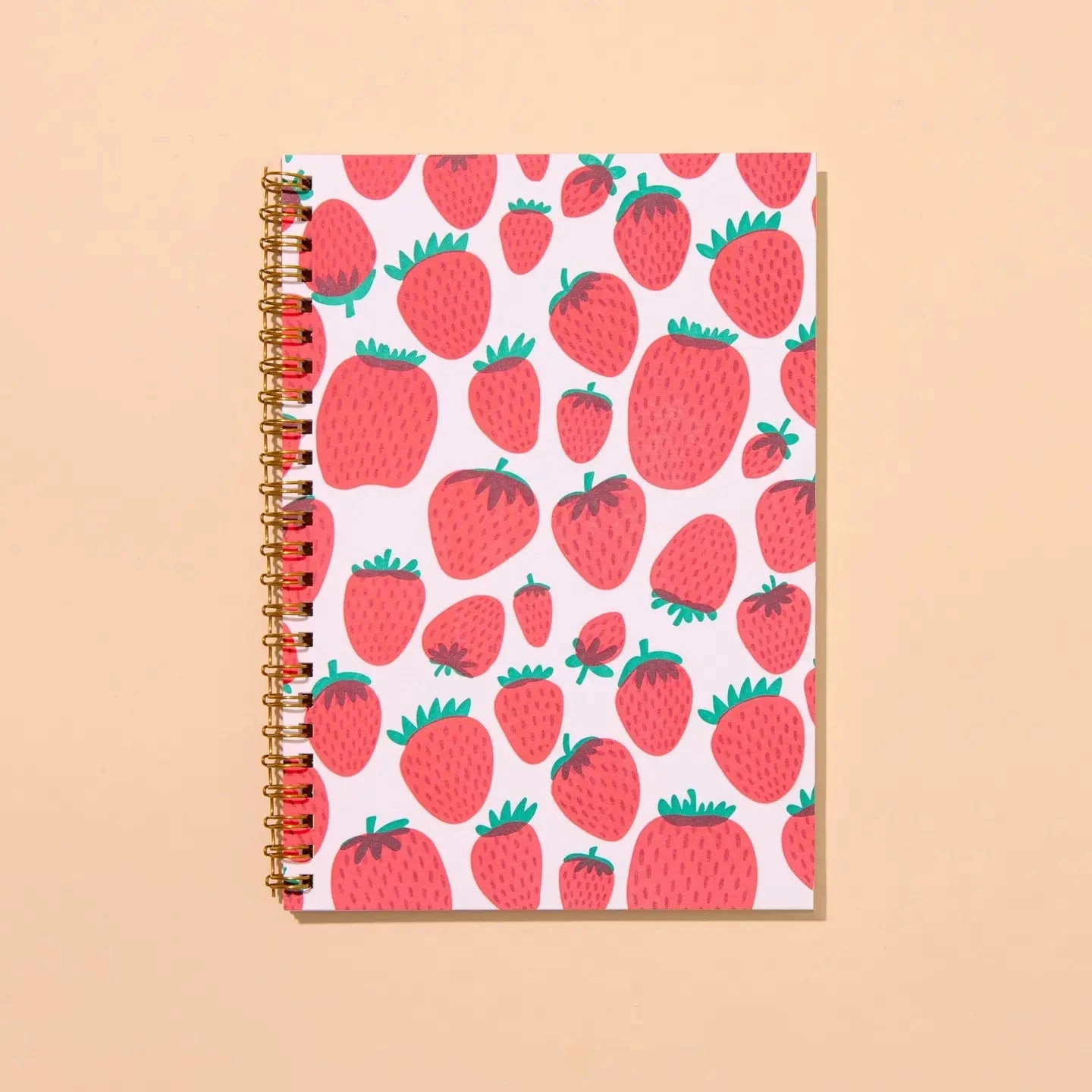 manual Strawberry Spiral Bound Letterpress Notebook
