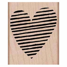 Striped Heart Stamp pastel waterproof