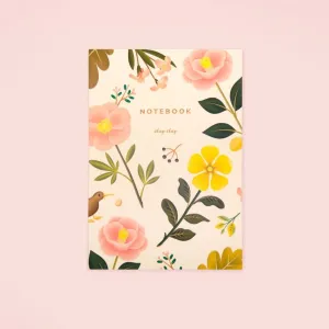 Clap Clap Garden Bloom Notebook In Cream - Lined finest modern