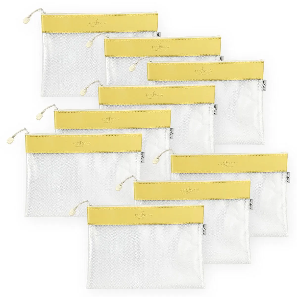 portable single Yellow Zip 'N' Stash Pouches Bundle (9 Pcs)