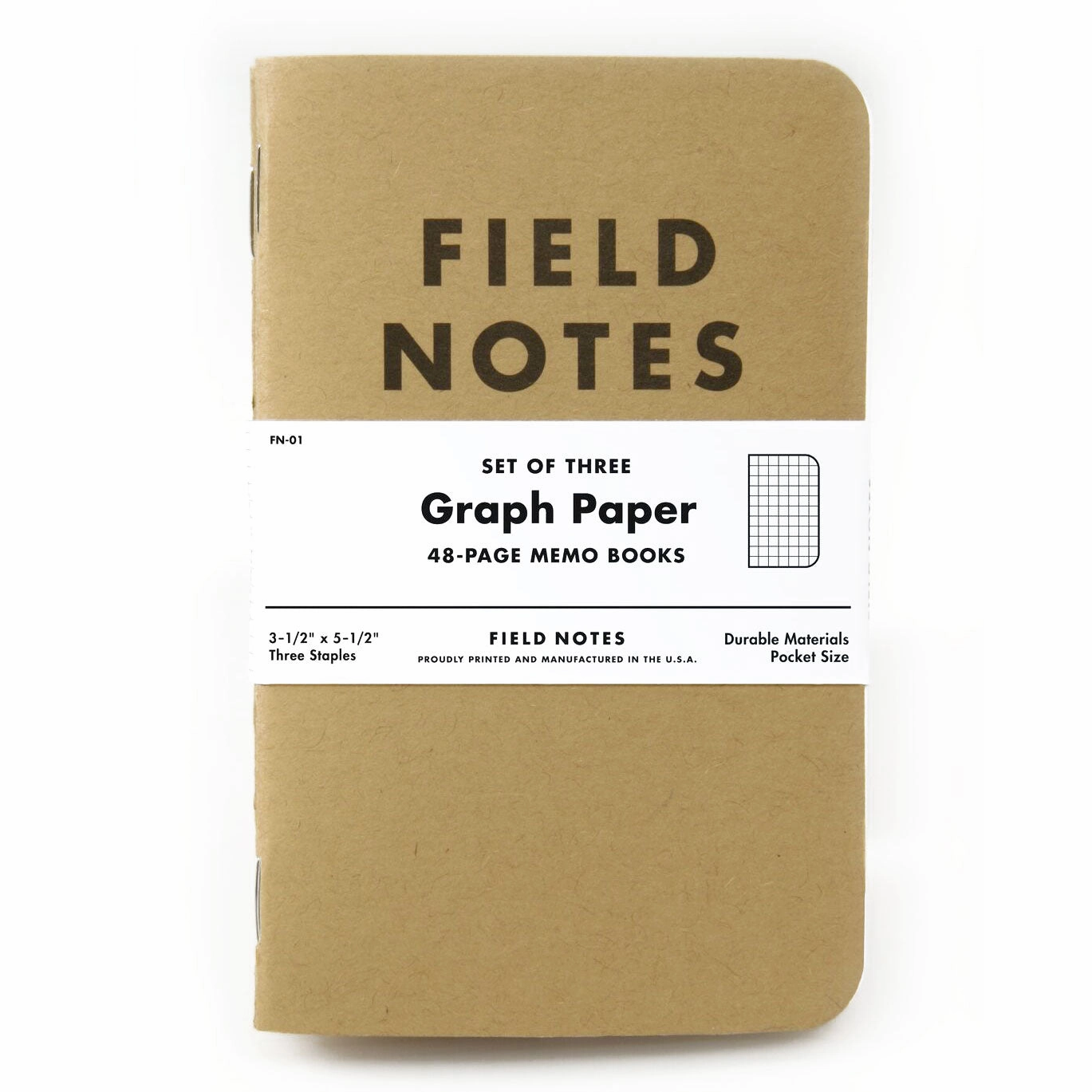 small Field Notes Graph Paper Memo Notebooks (Set Of 3)