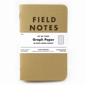 small Field Notes Graph Paper Memo Notebooks (Set Of 3)