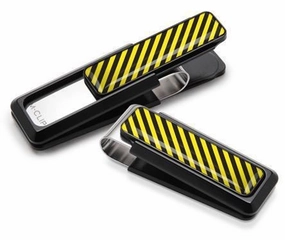 wooden ceramic M-Clip Black Uv2 W/Black & Yellow Money Clip