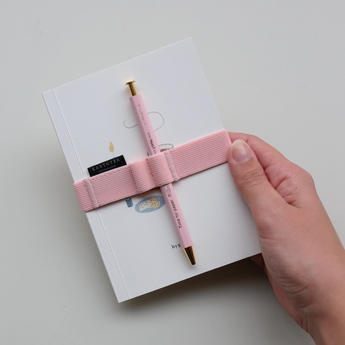 wide Notebook Pen Strap A6 // Pink