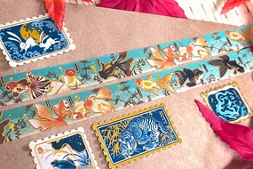 Pegushi Washi Tape - Gold Foil Goldfish set