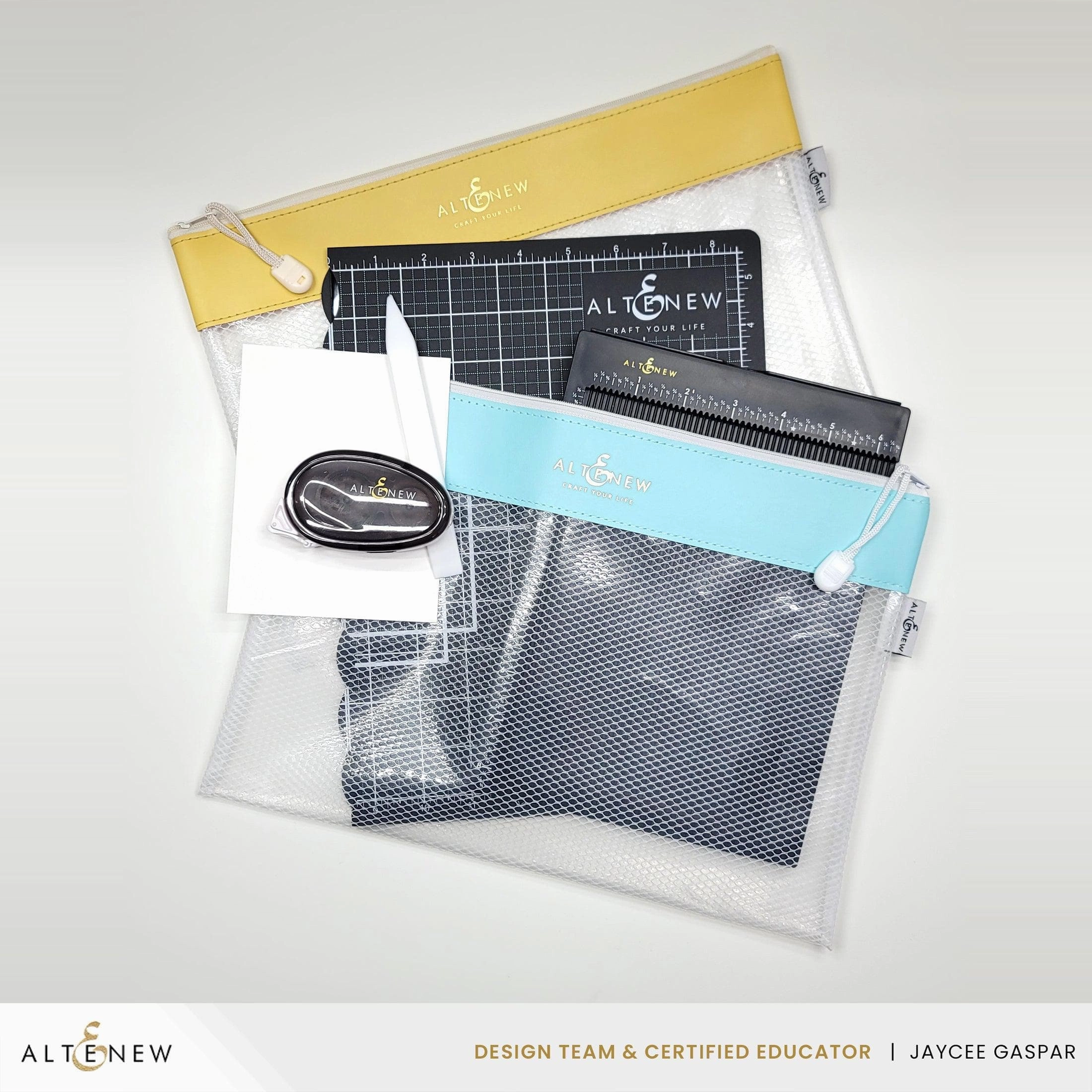 Yellow Zip 'N' Stash Pouches Bundle (9 Pcs) solid