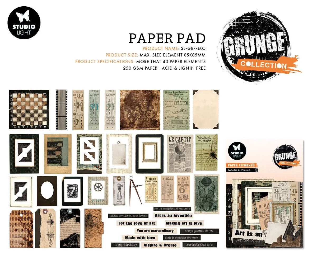 locking Studio Light Grunge Collection - Paper Elements - Labels And Tags