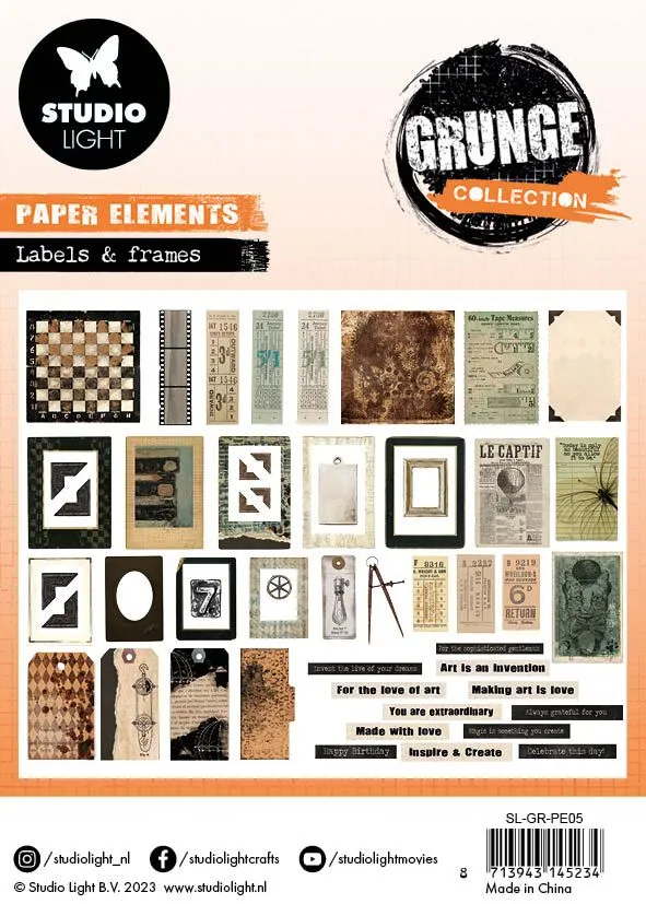 Studio Light Grunge Collection - Paper Elements - Labels And Tags round