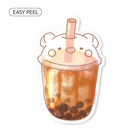 Studio Enon Brown Sugar Milk Tea Sticker fiber trendy