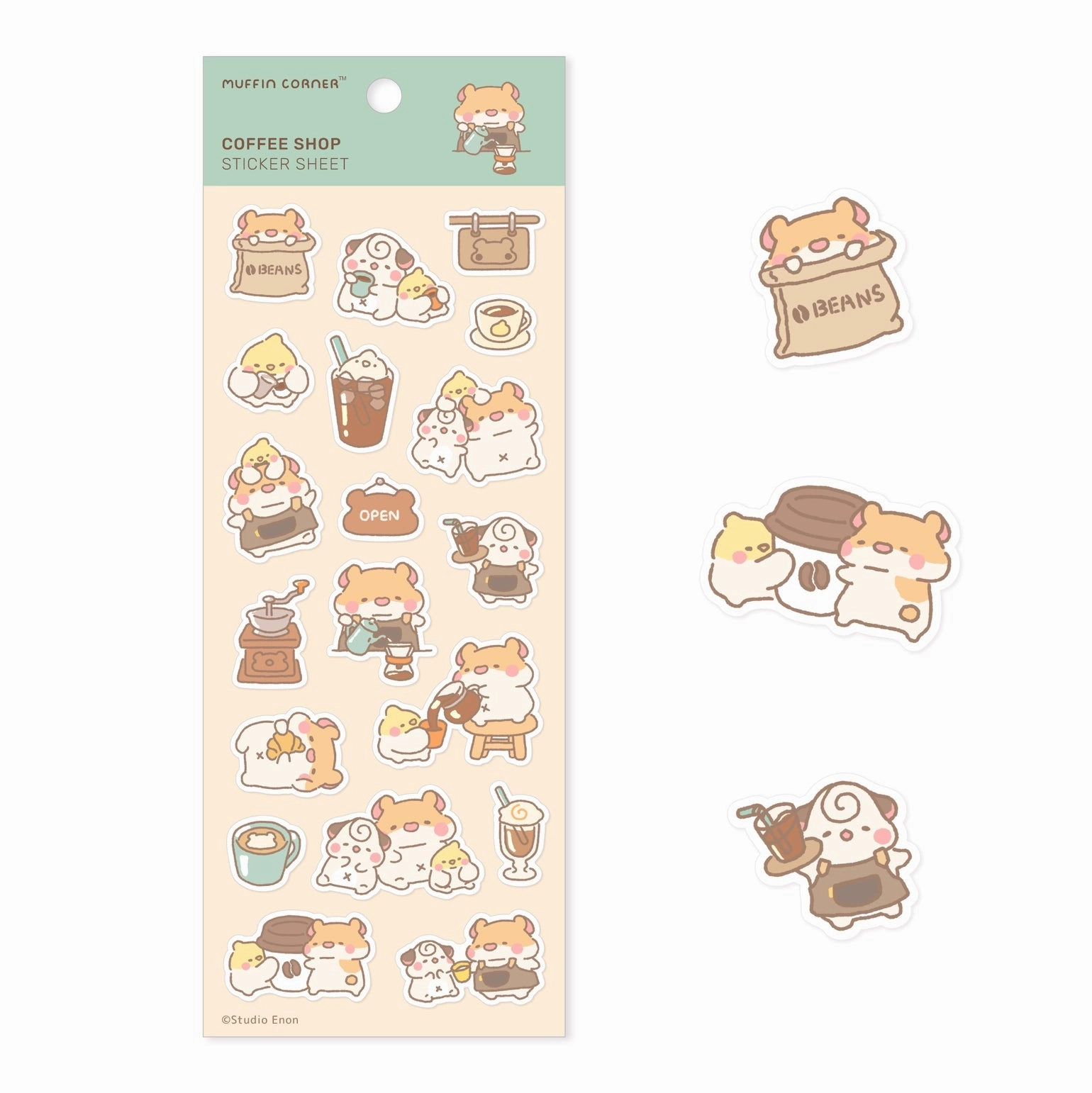 deluxe basic Studio Enon Coffee Shop Sticker Sheet - B