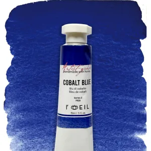 small leather Cobalt Blue Deep Pb28 - Artist Grade Handmade Honey Based Watercolor Tube 15Ml