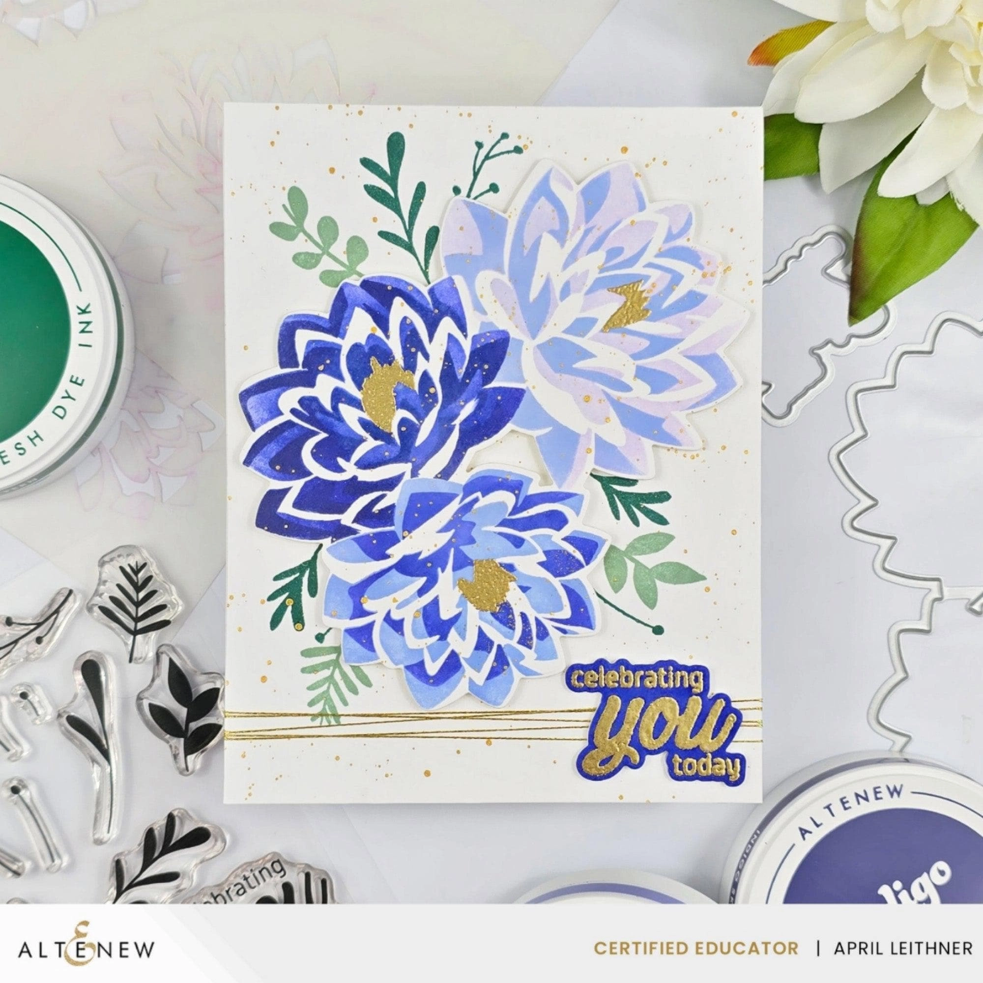 single Dynamic Duo: Modern Dahlia Add-On Die Set