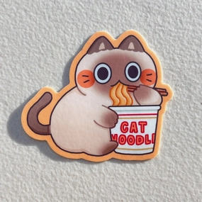 trendy Stickyriceco Vinyl Sticker - Cat Noodle Cup Noodle Cat