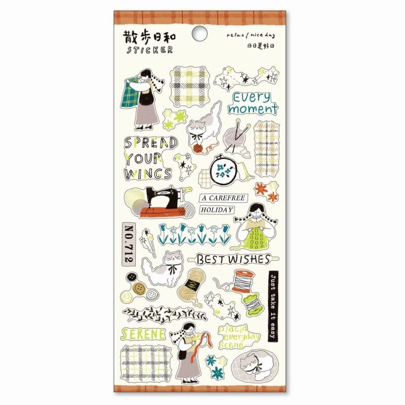rugged Walking Day Sticker Sheet - Going To The Craft Shop