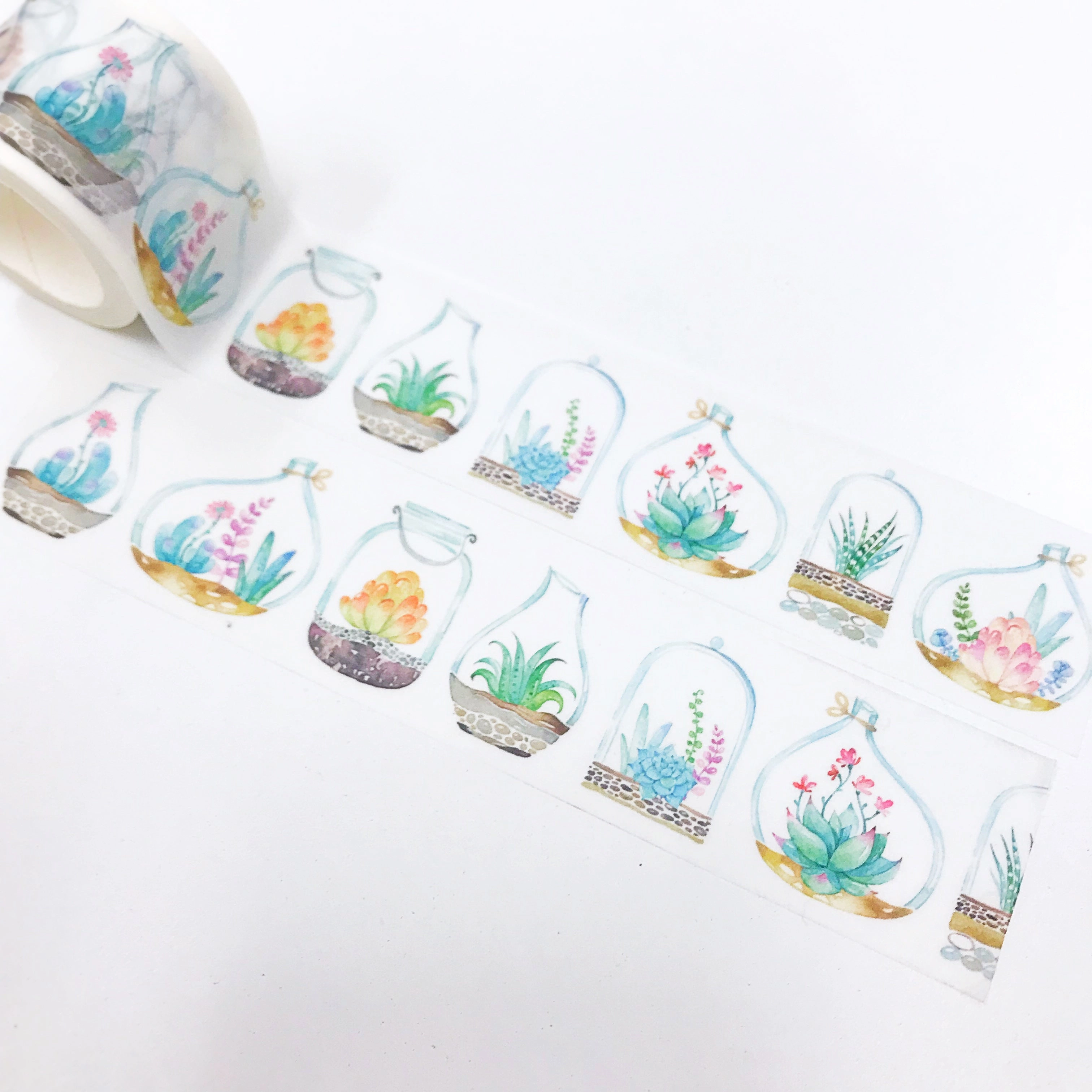 slim minimalist Succulents Washi Tape