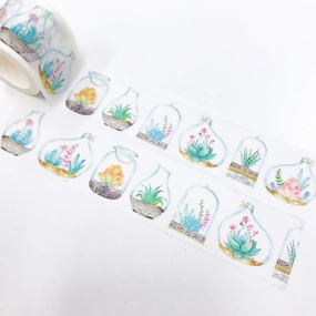 slim minimalist Succulents Washi Tape