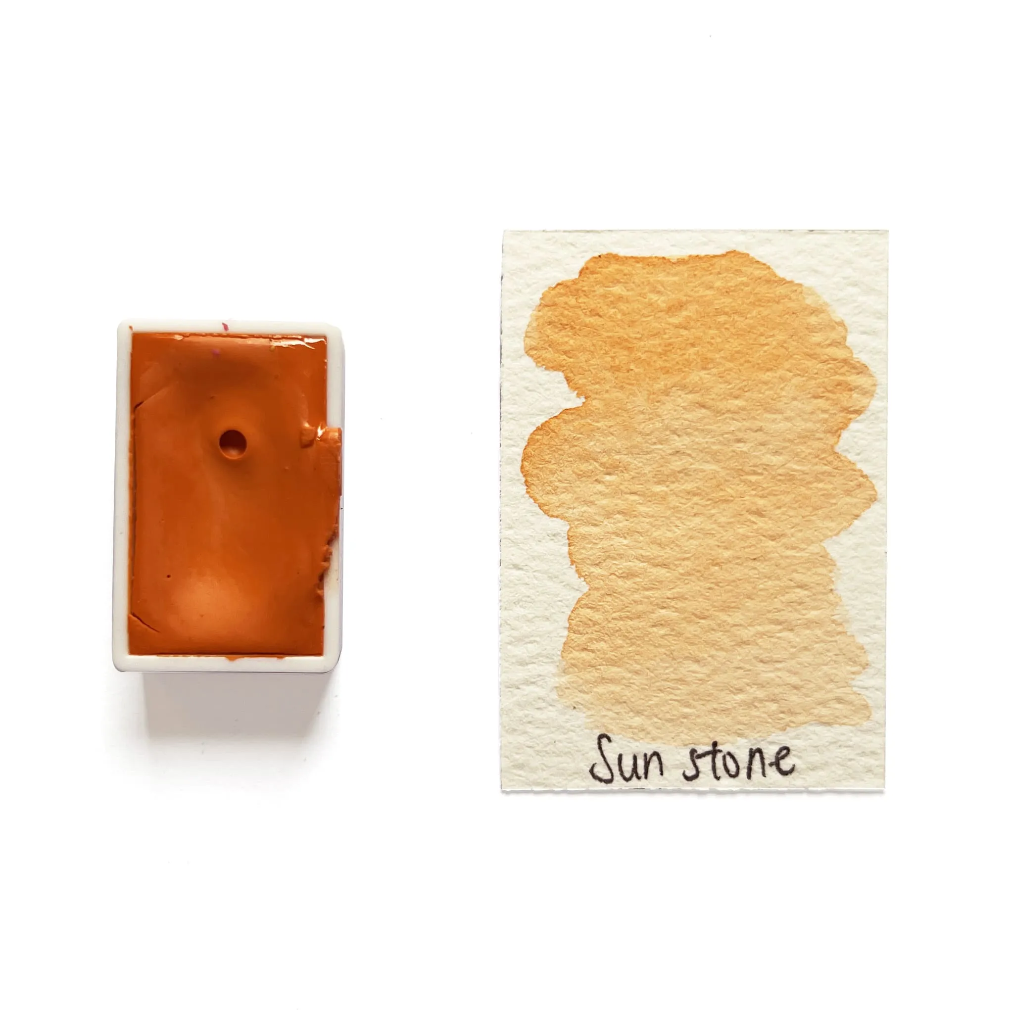 waterproof collapsible Sun Stone (Mineral) - Artist Grade Handmade Honey Based Watercolor Paint Full Pan 3.2Ml