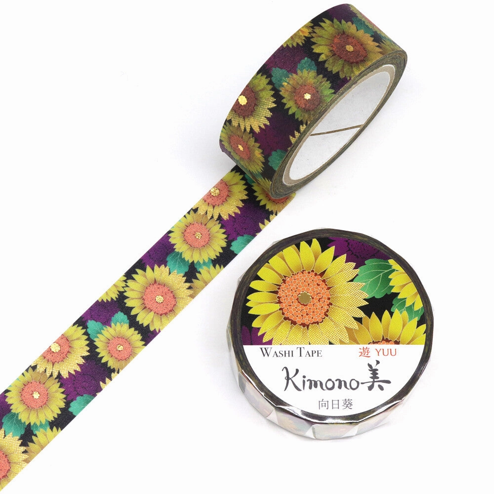 waterproof limited Sunflower Kimono Washi Tape