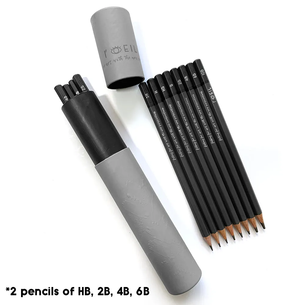 washable classic The Eye Graphite Sketching Pencil Set - Dark Grey