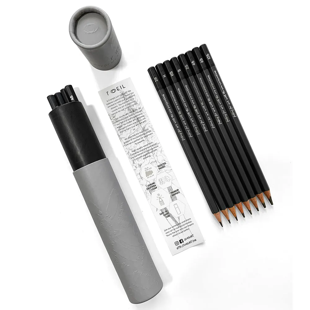 The Eye Graphite Sketching Pencil Set - Dark Grey tiny maxi