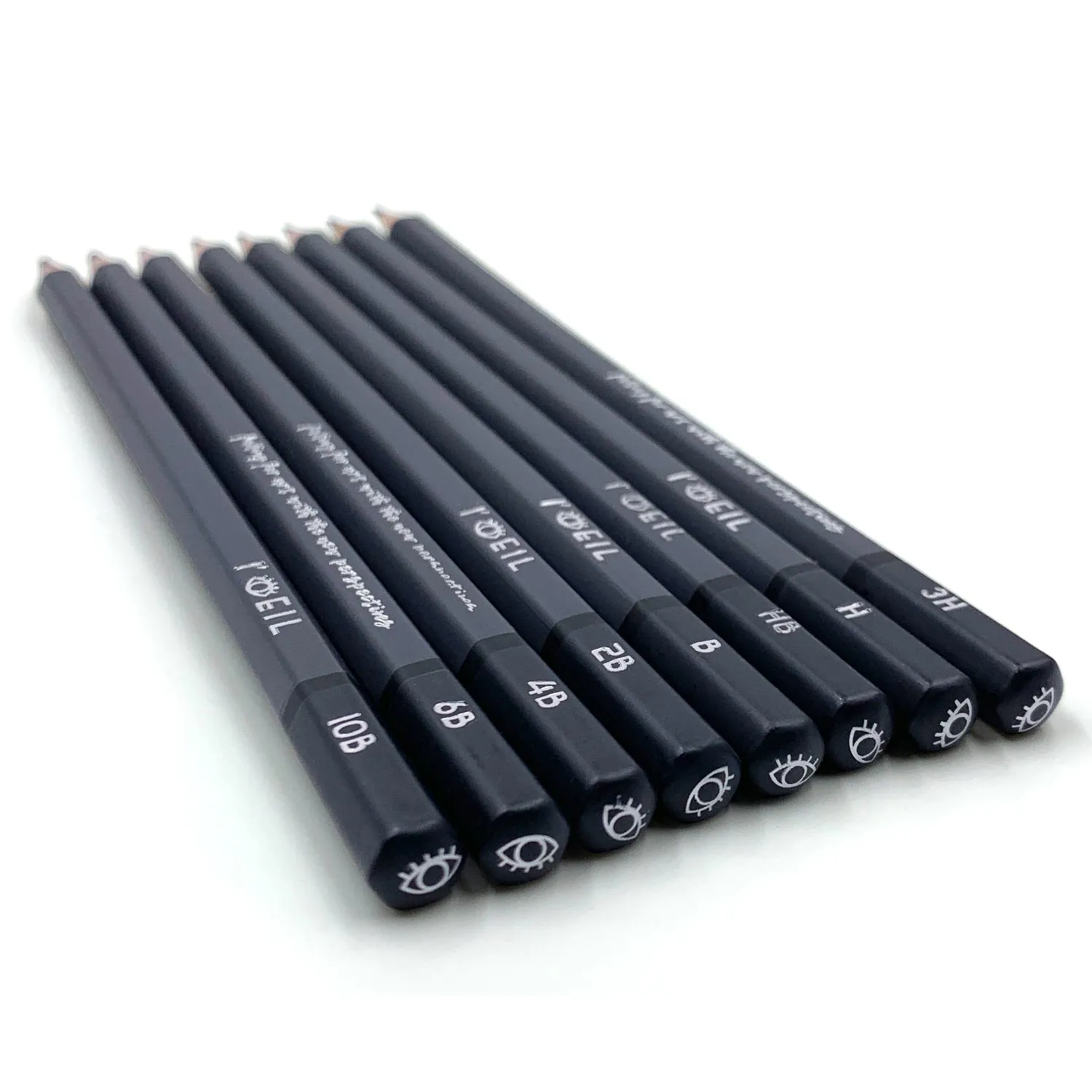 The Eye Graphite Sketching Pencil Set - Dark Grey multipack glossy