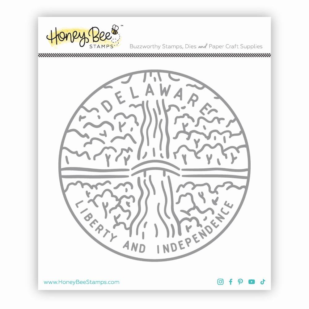 50 States Circles - 2X2 Stamp Set - Delaware gift