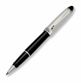 portable set Aurora Ipsilon Metal Black W/ Chrome Cap Rollerball Pen