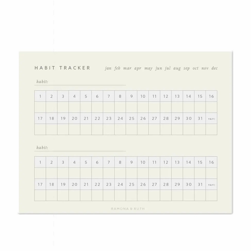bronze affordable Monthly Habit Tracker Notepad