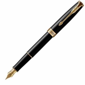 Parker Sonnet Black Lacquer Gt Fountain Pen bronze