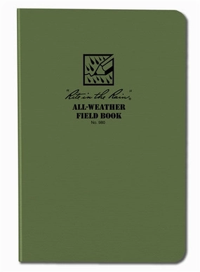 Rite In The Rain Field-Flex Tactical Field Book- Green- 4 5/8X 7 1/4" antislip flexible
