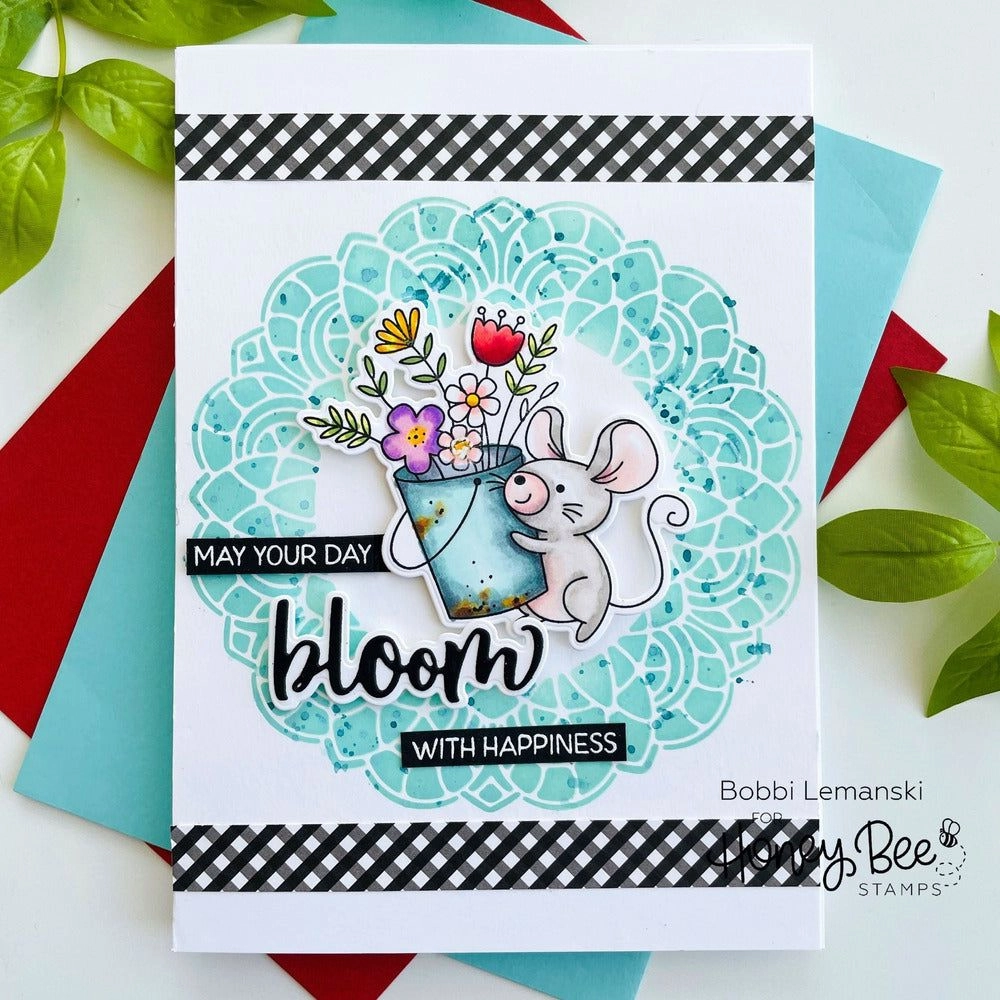 Sweet Spring Mice - 6X8 Stamp Set sturdy wooden