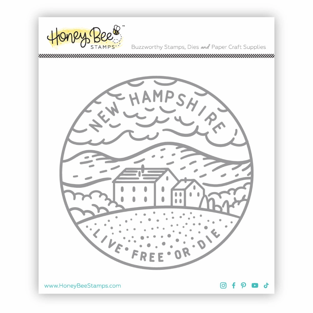 finest robust 50 States Circles - 2X2 Stamp Set - New Hampshire