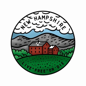 50 States Circles - 2X2 Stamp Set - New Hampshire superior