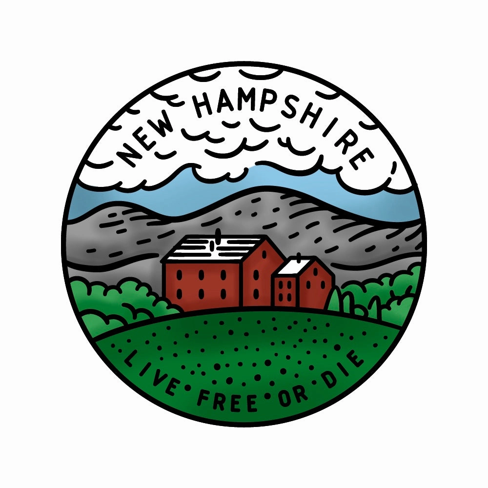 50 States Circles - 2X2 Stamp Set - New Hampshire superior