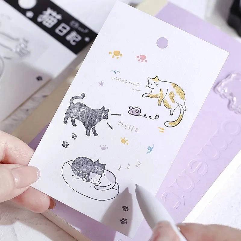 neutral Bgm Clear Stamp Set - Cat Diary