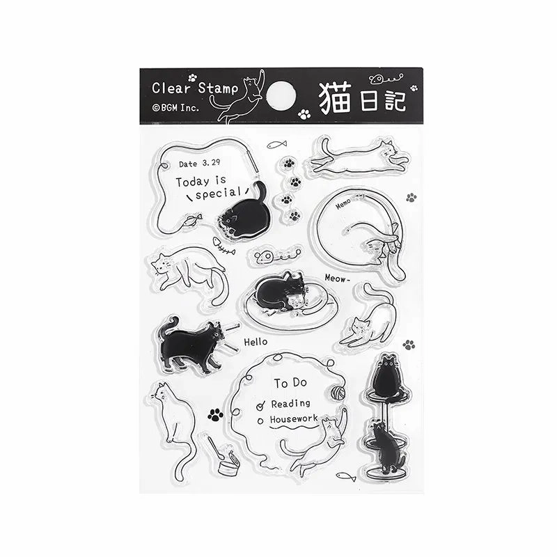 pastel reliable Bgm Clear Stamp Set - Cat Diary