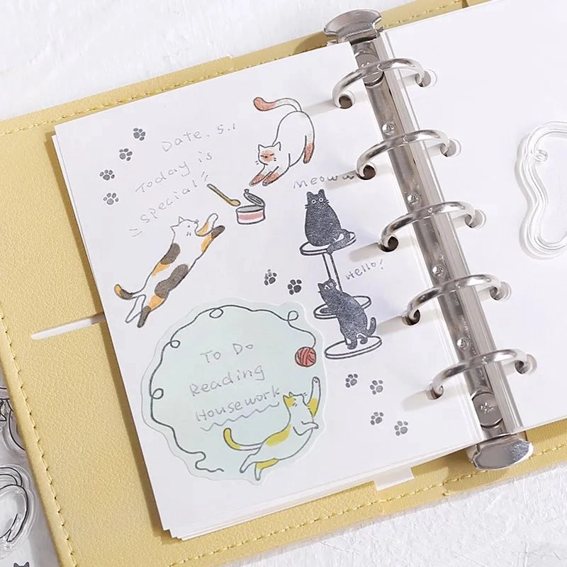 Bgm Clear Stamp Set - Cat Diary fiber daily