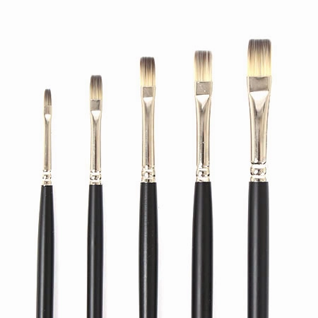 bamboo Synthetic Hair Short Flat Paintbrush