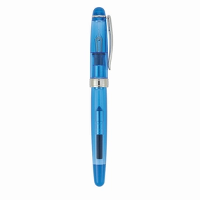 single metallic Taccia Spotlight Airline Blue Steel Nib Fountain Pen