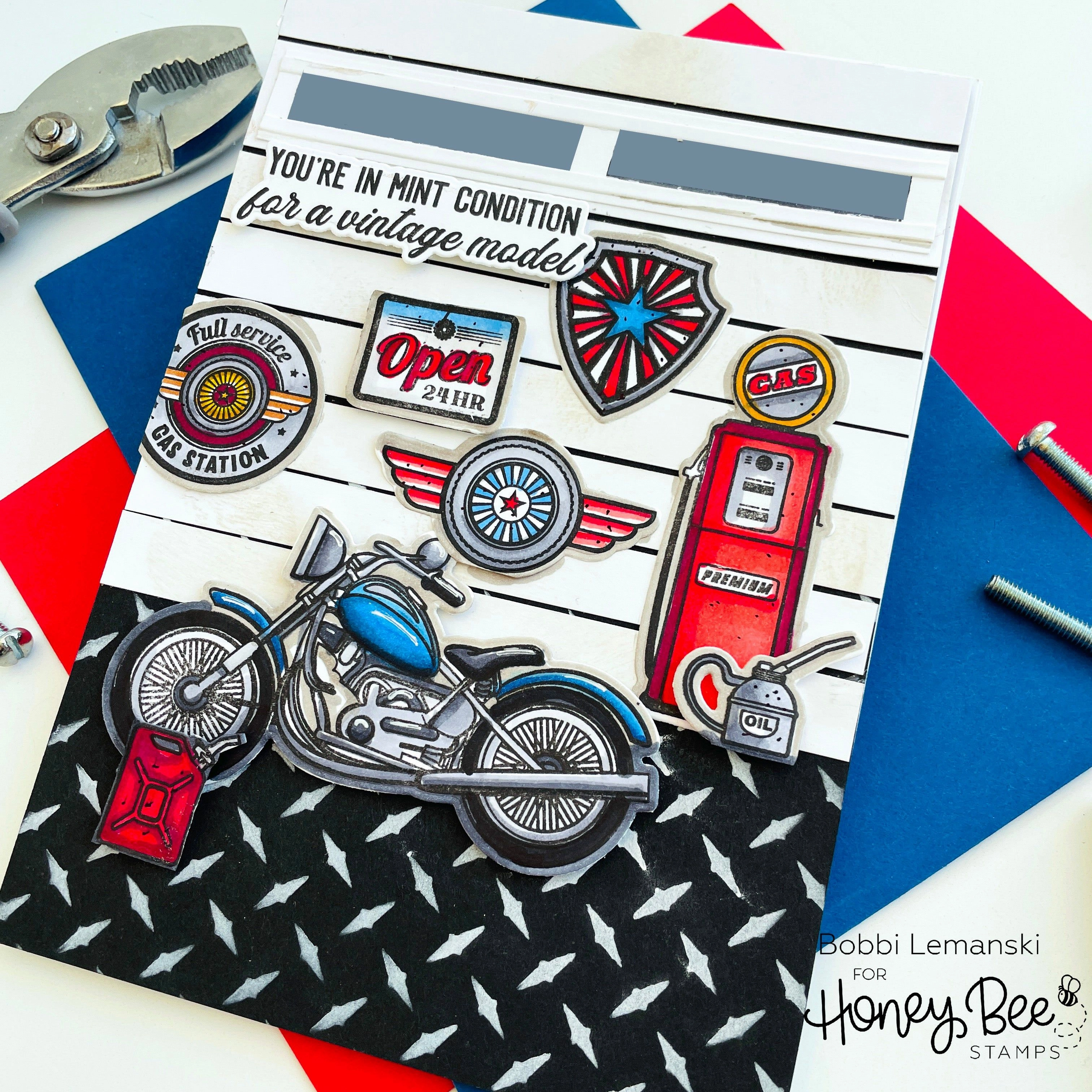 round matte Take A Ride - 6X6 Stamp Set