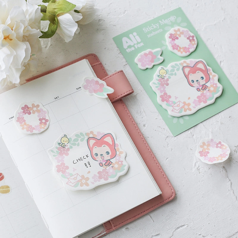 Ali The Fox Sticky Notes resin biodegradable