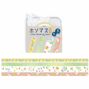 Hosomasu Masking Tape With Case - Mixed Flower professional