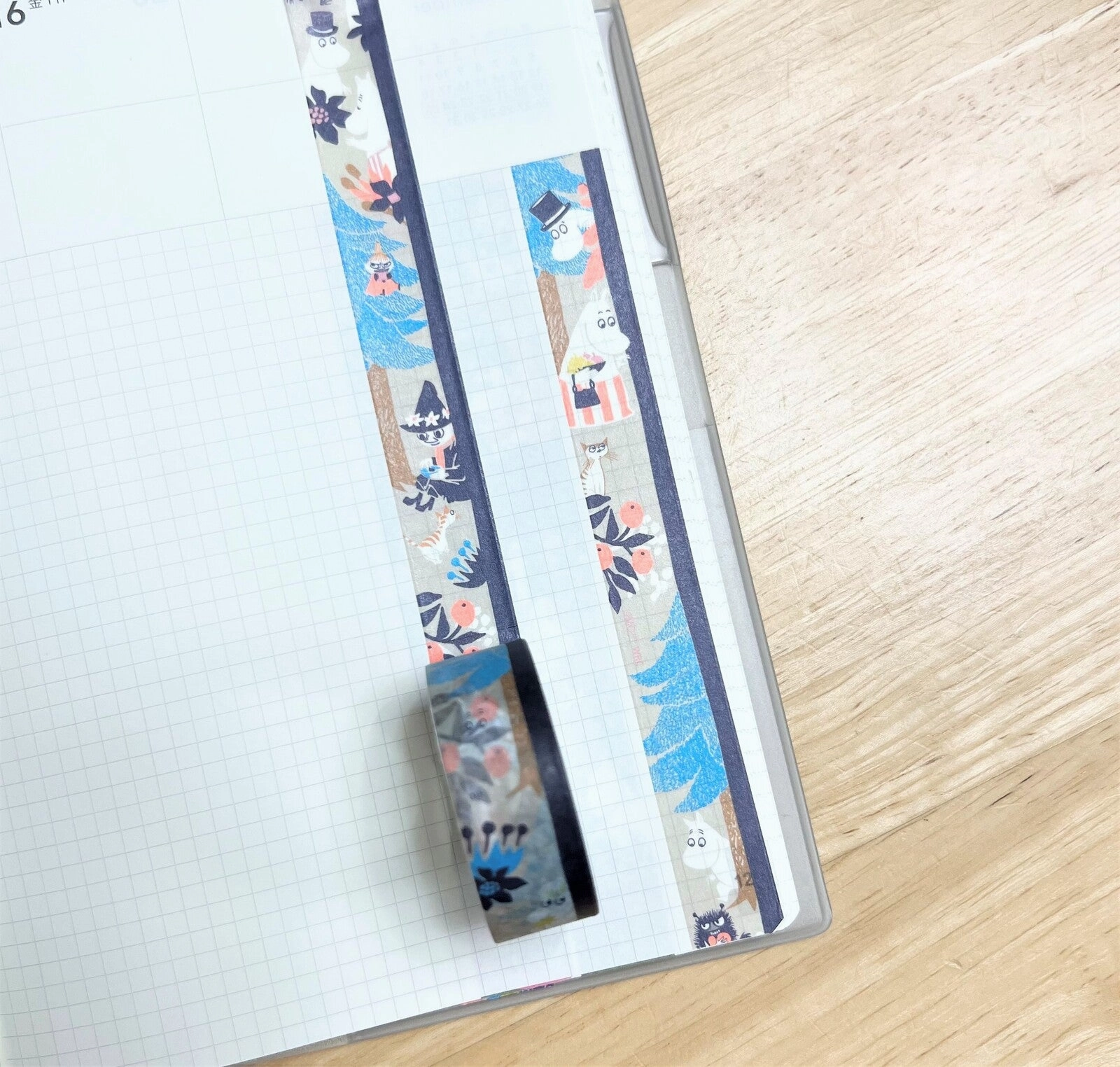 rubber exclusive Moomin Washi Tape Forest Grey
