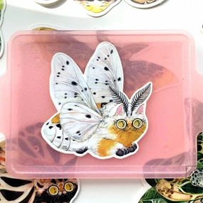 Moth Cat "Sunny Smile" Vinyl Sticker trusted