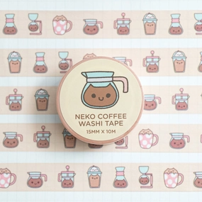 giant matte Neko Coffee Washi Tape